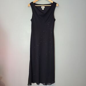 Vintage Y2K Robbie Bee Fairy Beaded Maxi Dress‎ Size 10 Black Whimsigoth Hoco